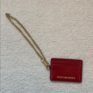 Michael Kors Red Leather Card Holder